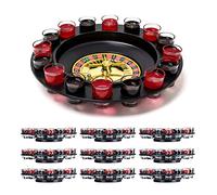 Relaxdays 10x Roulette Russe Alcoliche, con 160 Bicchierini, Gioco da Tavolo, Festa, Amici, Divertimento, Festa, Rosso Nero