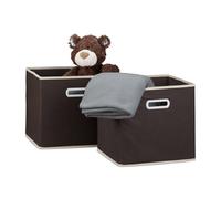 Relaxdays 10x scatole portaoggetti marrone
