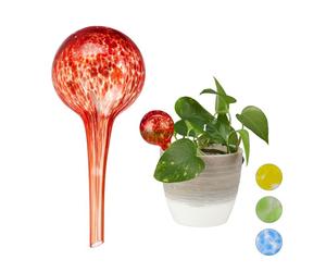 Relaxdays 10x sfere in vetro rosse per irrigazione