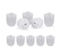 Relaxdays 10x Spazzole per Scopino da Bagno, Ciuffo di Ricambio Spazzolone WC, Filetto 9, 9,5 mm Diametro 8 cm, Bianco