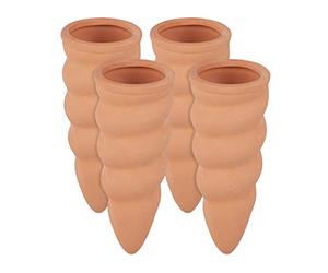 Relaxdays 12 x Coni di Argilla, irrigatore per Piante, per Bottiglie da 1,5 l, Aiuto per irrigazione, Altezza 11,5 x 4,5 cm, Terracotta