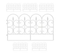 Relaxdays 12x Recinzioni per Aiuole in Plastica, Elegante Recinto, con Paletti, 8 m, in Plastica Resistente Intemperie, Bianco