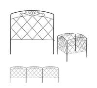 Set da 12x pareti per recinzione da giardino Bordura ornamentale in metallo