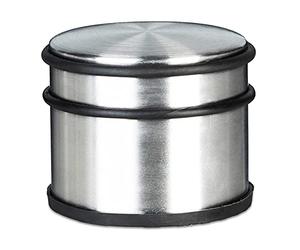 Relaxdays 12x Set Fermaporta, Blocca Porta Alti, Bloccaporta da Terra AntiGraffio/Antiscivolo, Metallo, Acciaio, Argento