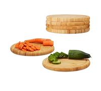 Relaxdays 12x Tagliere in Legno da Cucina, Set da 12, per Pizza, Formaggi, Salame, 30 cm, per Servire Antipasti e Aperitivo