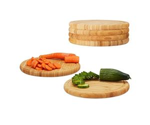 Relaxdays 12x Tagliere in Legno da Cucina, Set da 12, per Pizza, Formaggi, Salame, 30 cm, per Servire Antipasti e Aperitivo