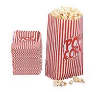 Relaxdays 1440x Sacchetti Pop Corn, Set Buste per Popcorn in Carta, Contenitore Box Porta Caramelle, Rosso-Bianco