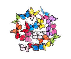 Relaxdays 144x Farfalle deco da giardino colorate
