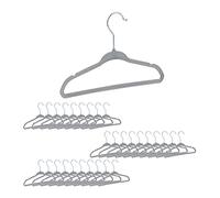 Relaxdays 150x Grucce Appendiabiti per Bambini, Stampelle Antiscivolo con Asta, Tacche e Gancio Girevole, Grigio