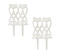 Relaxdays 16x Bordure per Aiuole, Set 16, HxL 25x14,5 cm, Recinzione per Cortile e Giardino, Design in Ghisa Vintage, Bianco