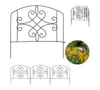 Relaxdays 16x Pareti per Recinzione da Giardino, Recinto Decorativo per Cortile, Metallo, Design Antico, HxL: 32 x 744 cm, Nero