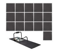 Relaxdays 16x Tappeto Ammortizzante e Insonorizzante per Attrezzi Fitness 60x60 cm, Set da 16, 3 m², Spessore 1 cm, Nero
