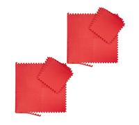 Relaxdays 16x Tappeto da Fitness a Puzzle, Prodotti per la Palestra, Tappetino con Bordo, Eva, Area 3 m², LxP: 60 x 60, Rosso