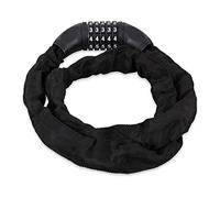 Relaxdays 1x Lucchetto a Combinazione per Bicicletta, Catenaccio Sicurezza con Codice a 5 Cifre, in Acciaio, 120 cm, Nero