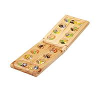Relaxdays 1x Mancala Kalah, Gioco Kalaha, Richiudibile, in Legno, 48 Ciottoli, per 2 Persone, Bambini e Adulti, Legno Naturale