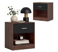 Relaxdays 2 comodini con cassetto e ripiano, dimensioni 41x39x28cm