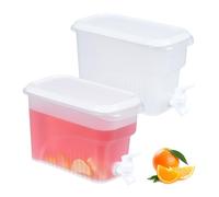 Relaxdays 2 Dispenser per Bevande, Distributore Acqua da Frigo, Erogatore Bibite 3 L, Rubinetto e Coperchio, Frigorifero