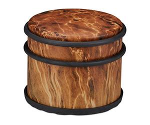 Relaxdays 2 fermaporta per porte pesanti e finestre, in acciaio inox e gomma, effetto legno, cuscinetto alto, Ø 9,5 cm, marrone scuro