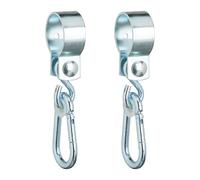 Relaxdays Ganci per Altalena a Bilico con Moschettoni, Set di 2, 50 mm, Anello di Fissaggio, Ferro Antiruggine, Argento
