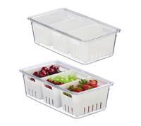 Relaxdays 2 organizer per frigo con 3 ceste