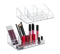 Relaxdays 2 organizer per trucchi con 14 scomparti