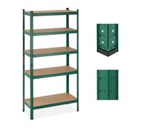 Relaxdays 2 scaffali verdi pesanti con 5 piani