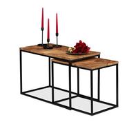 Tavolino in legno di mango set da 2 tavolini modulari salotto doppia confezione