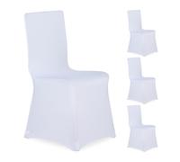 Relaxdays 20x fodere coprisedie elastiche bianche