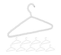 Relaxdays 20x Grucce Appendiabiti con Perline, Set da 20, Stampelle Giacche, Asta per Pantaloni e Gonne, 40 cm, Plastica, Bianco