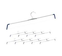 Relaxdays 20x Grucce per Pantaloni, Antiscivolo, per Gonne, Stampella a Spirale, Larghezza 30-50 cm, Argento/Blu