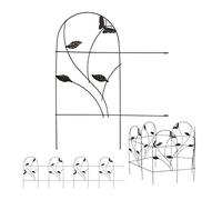 Relaxdays 20x Pareti per Recinzione da Giardino, Recinto Decorativo per Cortile, Metallo, Design Antico, 46 x 1000 cm, Nero
