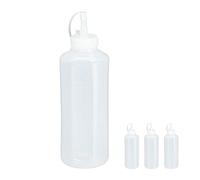 Relaxdays 24 flaconi da spremere da 1000 ml, per salse, bottiglia a spruzzo da riempire, spremere in plastica, bottiglia di salsa, trasparente