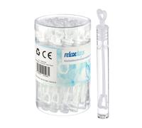 Relaxdays Bolle di Sapone Matrimonio, 24 Tubetti, Impugnatura con Cuore, Bomboniere, Design a Cuoricino, Senza Pistola, Liquido