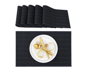 Relaxdays 24x tovagliette nere da tavola