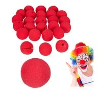 Relaxdays 25 nasi da clown rossi, per bambini e adulti, gommapiuma, Carnevale, Halloween, rosso