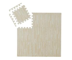 Relaxdays 27x tappeto fitness bianco effetto legno