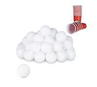 Relaxdays 288x Palline da Beer Pong, per Ping-Pong, Tennis da Tavolo, Senza Scritta, Diametro 38 mm, Bianco