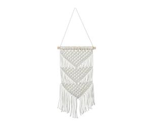 Relaxdays 2x Arazzo macramè triangolare da parete