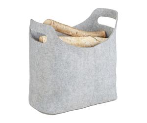 Relaxdays 2x borsa portalegna per camino in grigio
