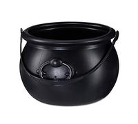 Relaxdays 2X Calderone da Strega, Pentolone per Dolcetti, Accessorio Decorativo e Originale, Plastica HxD: 13 x 19 cm, Nero