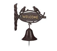Relaxdays 2x campanella per porta in ghisa WELCOME