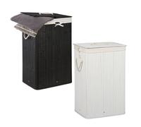 Relaxdays 2x Cesto portabiancheria in bambù