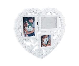 Relaxdays 2x cornice bianca a forma di cuore
