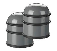 Relaxdays 2X Fermaporta, Blocca Porta e Ferma Finestre, Acciaio e Gomma, Accessorio per la Casa, ∅ 7 cm, Grigio Scuro