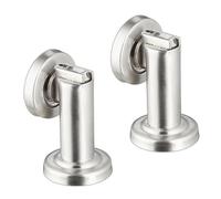 Relaxdays 2X Fermaporta Magnetico, Blocca Porta a Calamita, Acciaio Inossidabile, Fissaggio a Pavimento & Muro, Argento