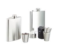 Relaxdays 2x fiaschetta Set in acciaio kit da 8