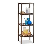 Relaxdays 2x Mobile da bagno marrone con 4 mensole