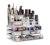 Relaxdays 2x Organizer make-up trasparente