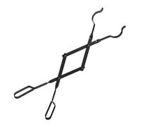 Relaxdays 2X pinze da Camino, 66,5 cm, pinze per Legna e bricchetti, Utensili per stufe e camini, Acciaio, Nero