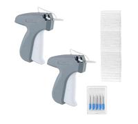 Relaxdays 2X Pistole Etichettatrice per Indumenti, Prezzatrice Sparafili con 10 Aghi di Riserva e 10000 Fili, Verde Bianco